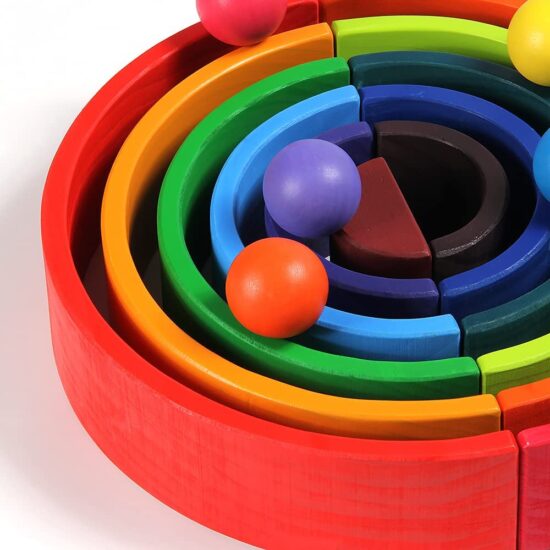 Set 6 BILE Montessori colorate Curcubeu Rainbow