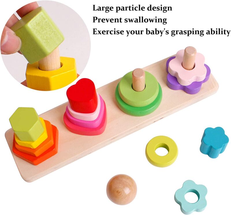 Sortator stivuire 4 Coloane Forme lemn Turn Rainbow