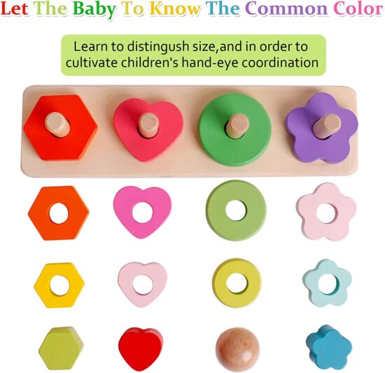 Sortator stivuire 4 Coloane Forme lemn Turn Rainbow