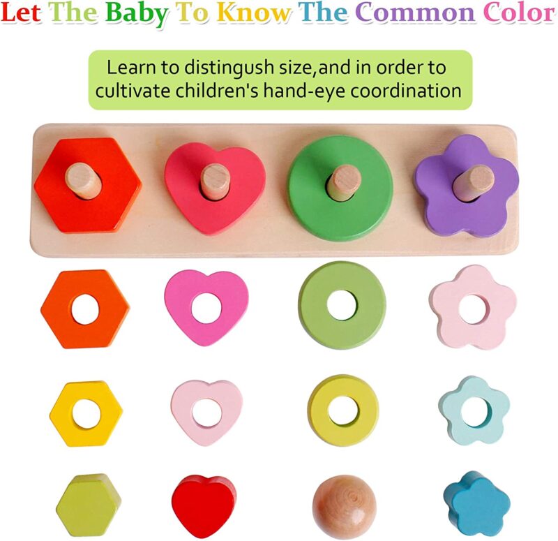 Sortator stivuire 4 Coloane Forme lemn Turn Rainbow