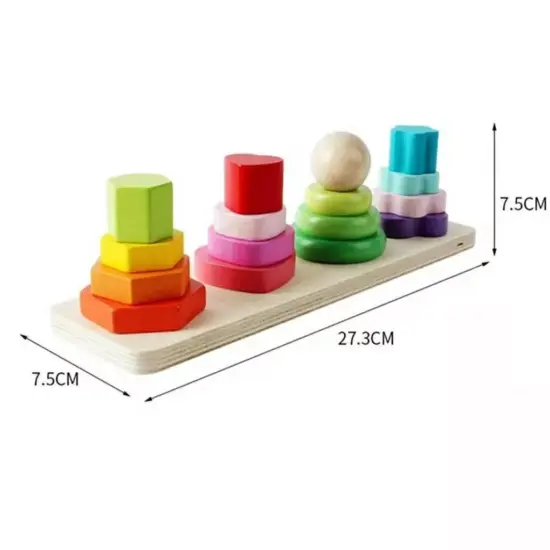 Sortator stivuire 4 Coloane Forme lemn Turn Rainbow