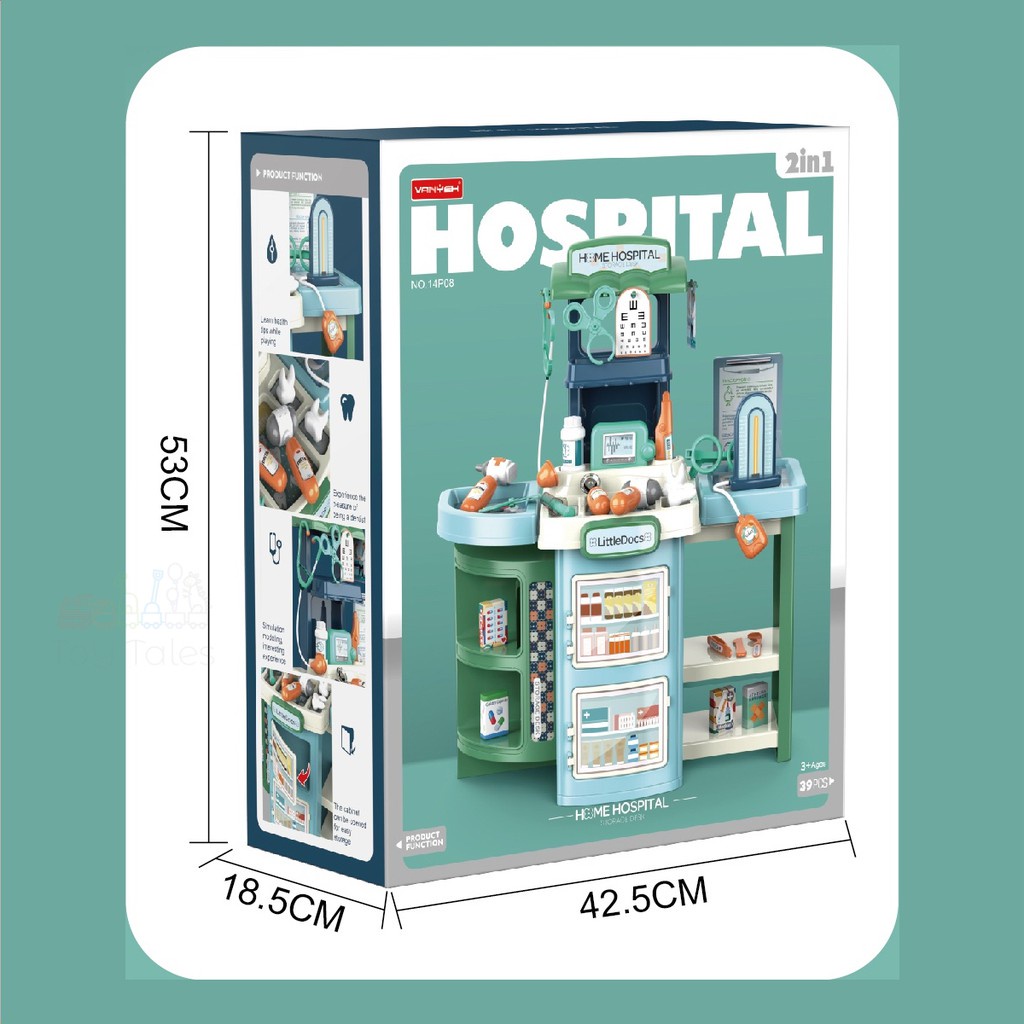 Spitalul portabil Set 2in1 Troller Doctor cu 39 piese