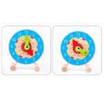 Jucarie educativa Ceas analog de masa din lemn