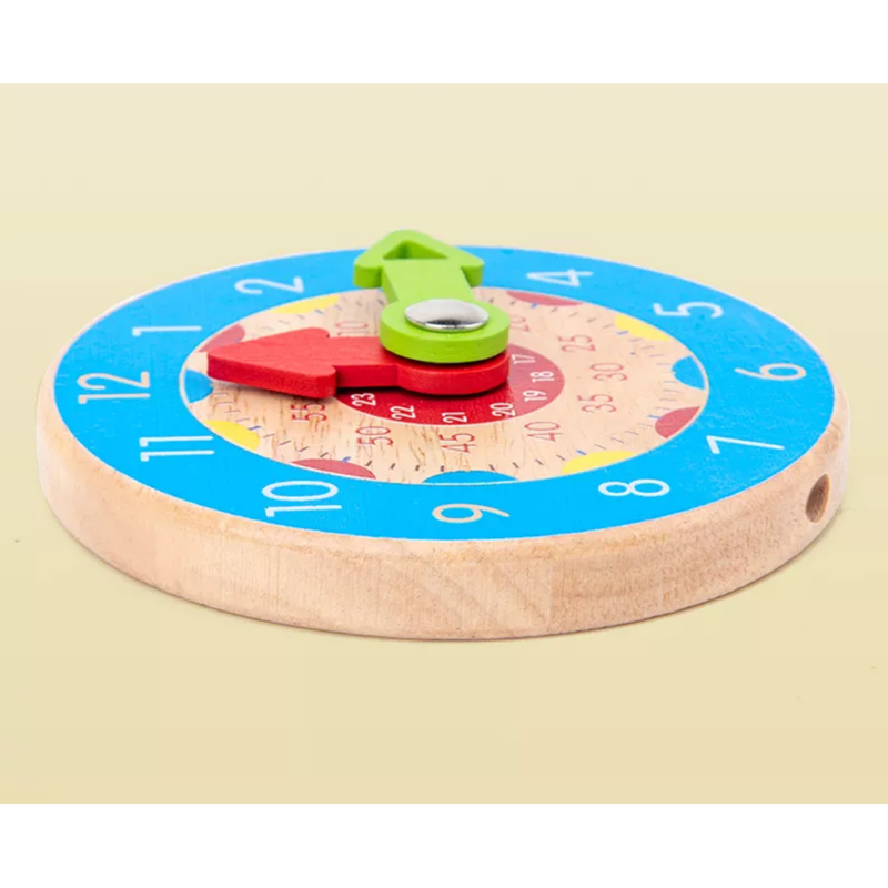 Jucarie educativa Ceas analog de masa din lemn