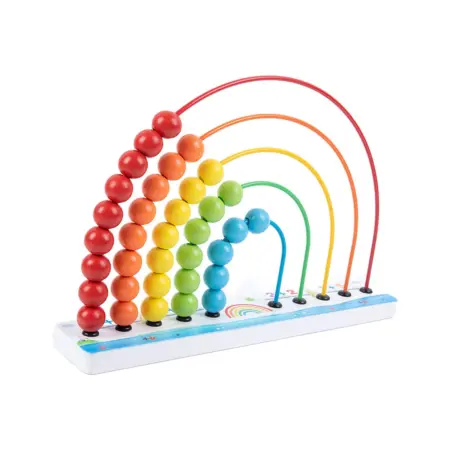 Abac din lemn Curcubeu educativ cu bile Numarare