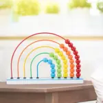 Abac din lemn Curcubeu educativ cu bile Numarare