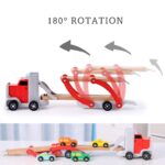 Camionul cu platforma Set 4 masini din lemn Topbright