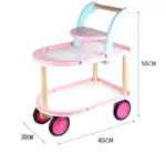 Caruciorul cu Desert Jucarie de impins si servit lemn