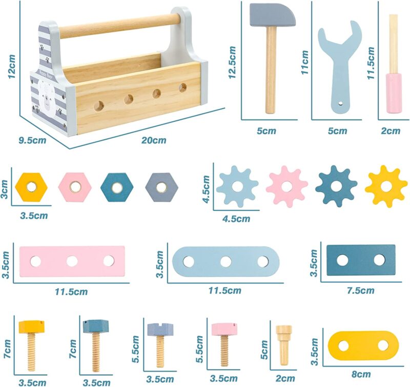Cutia cu scule Jucarii instrumente constructii Montessori