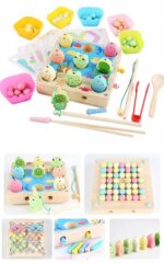 Joc Montessori 4in1 Pescuit magnetic Sortare bile color