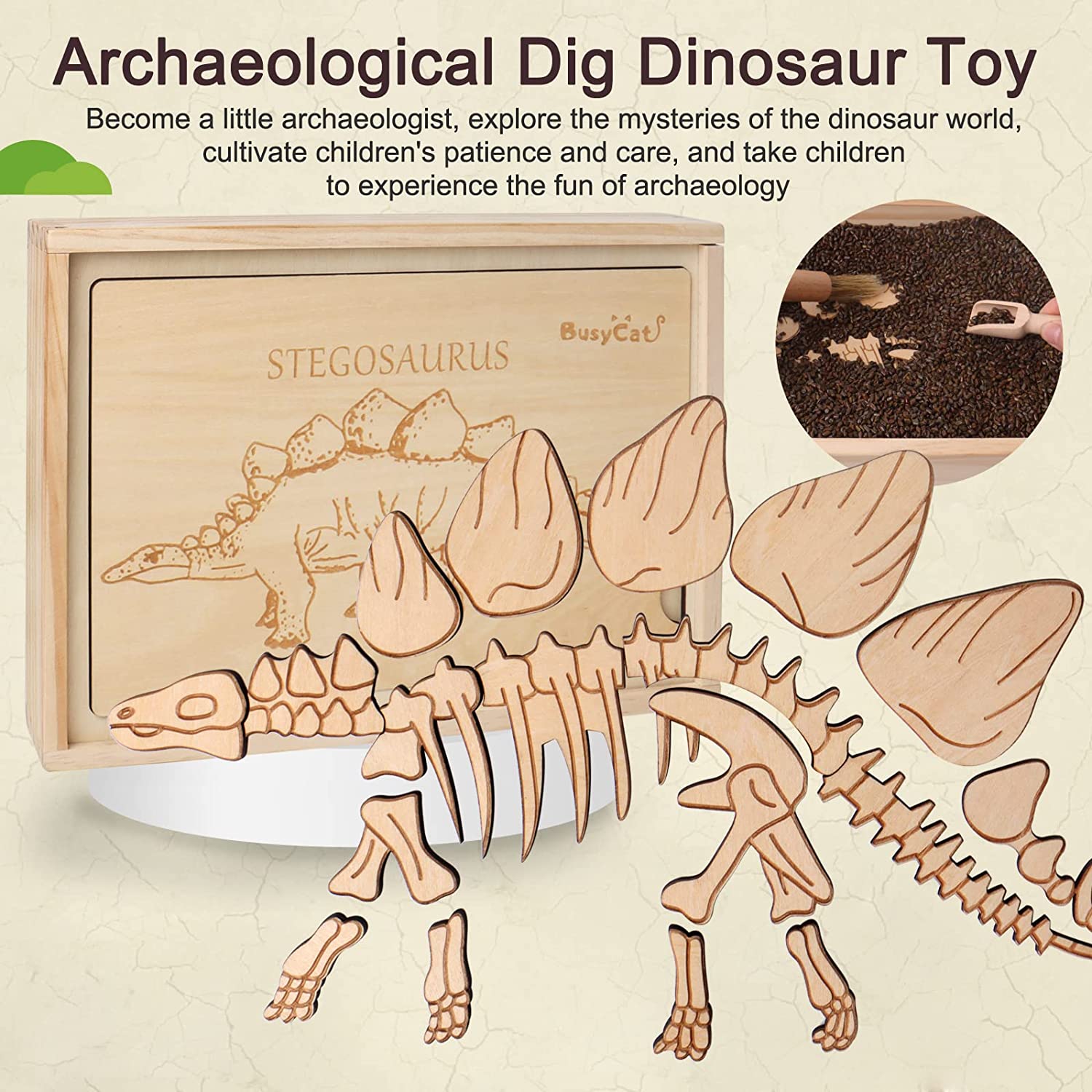 Joc Puzzle Kit Stiintific Scheletul Dinozaurului in Pamant