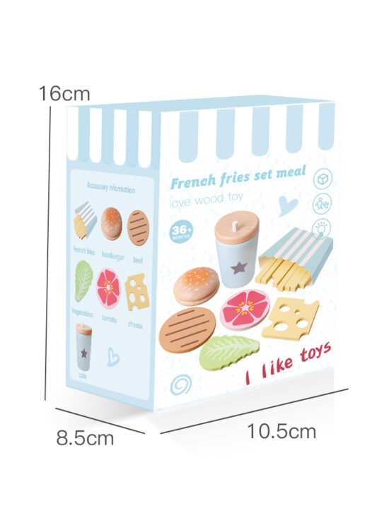 Jucarii Mancare Hamburger Meniu cu cartofi prajiti lemn