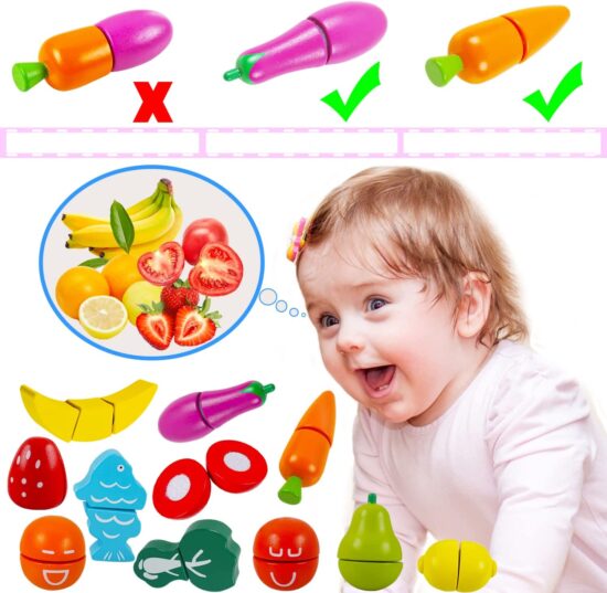 Set Alimente Fructe Legume Mancare de feliat din lemn