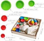 Set Montessori din lemn Sortare Bile Culori in cupe