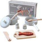 Set vase de Bucatarie Tocator Ustensile de gatit lemn