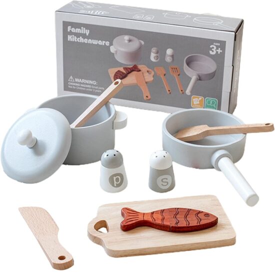 Set vase de Bucatarie Tocator Ustensile de gatit lemn