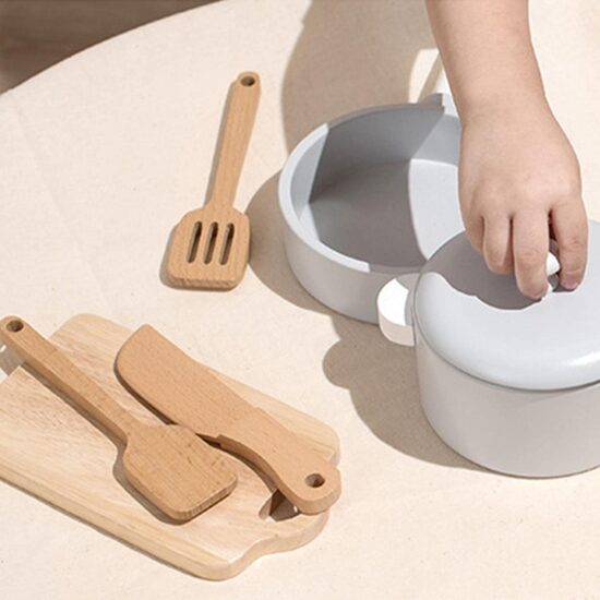 Set vase de Bucatarie Tocator Ustensile de gatit lemn