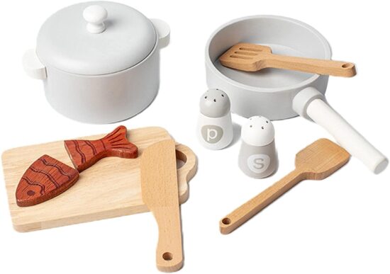 Set vase de Bucatarie Tocator Ustensile de gatit lemn