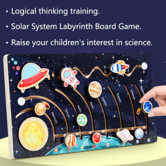 Sistemul solar Puzzle labirint lemn cu 8 Planete