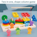 Sortare forme geometrice Pescuit magnetic pesti lemn