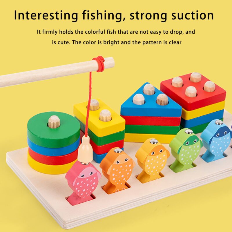 Sortare forme geometrice Pescuit magnetic pesti lemn