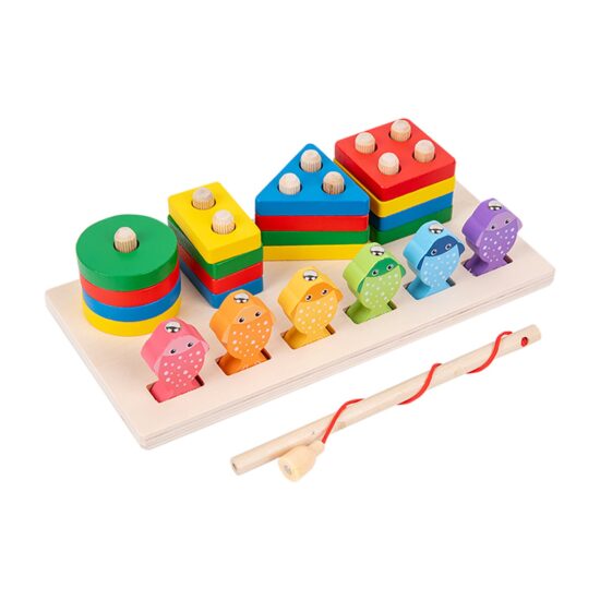 Sortare forme geometrice Pescuit magnetic pesti lemn