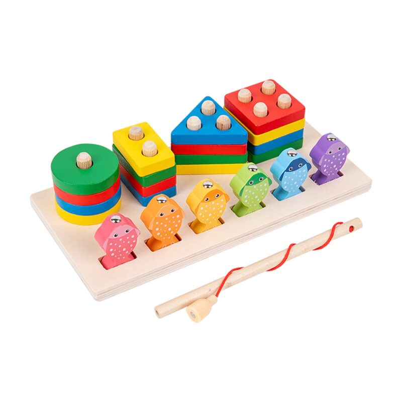 Sortare forme geometrice Pescuit magnetic pesti lemn