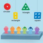Sortare forme geometrice Pescuit magnetic pesti lemn