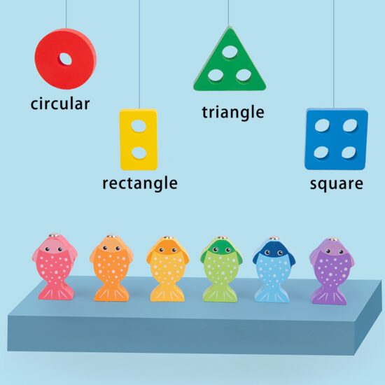 Sortare forme geometrice Pescuit magnetic pesti lemn