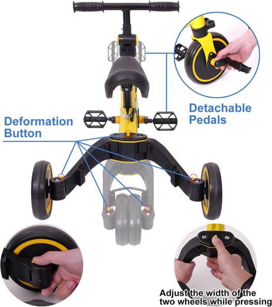 Tricicleta copii Bicicleta pentru echilibru Trotineta 3in1