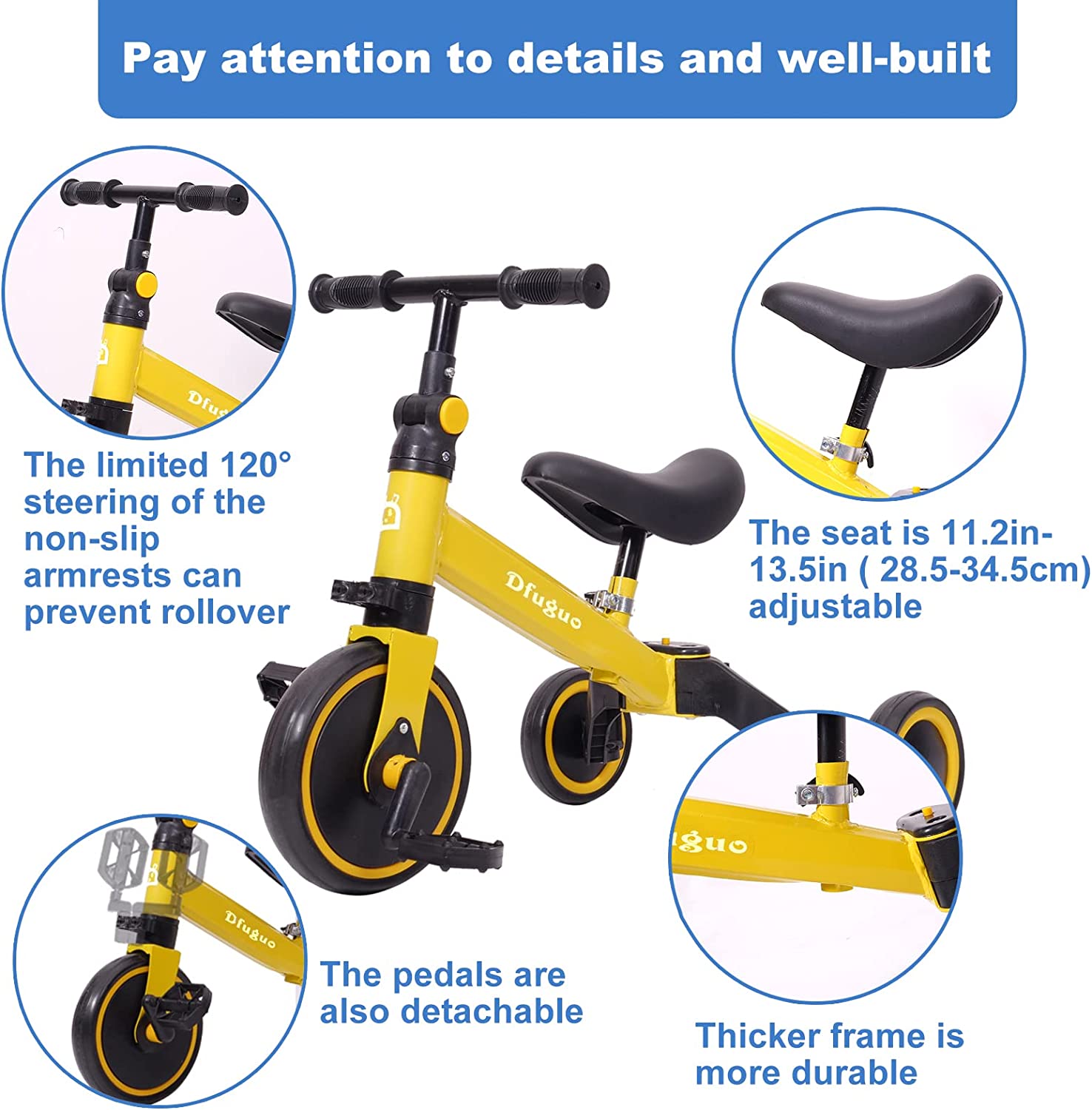 Tricicleta copii Bicicleta pentru echilibru Trotineta 3in1