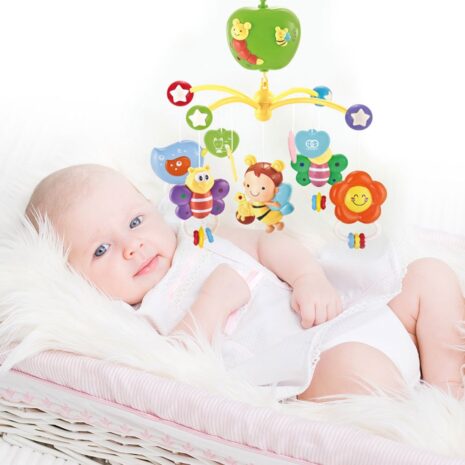 Carusel muzical Rotativ cu Jucarii detasabile animalute