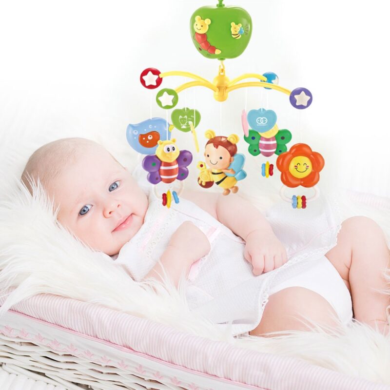 Carusel muzical Rotativ cu Jucarii detasabile animalute