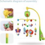 Carusel muzical Rotativ cu Jucarii detasabile animalute