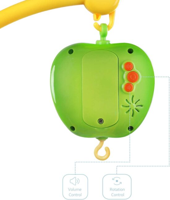 Carusel muzical Rotativ cu Jucarii detasabile animalute