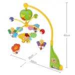 Carusel muzical Rotativ cu Jucarii detasabile animalute