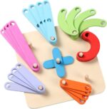 Joc Geoboard Puzzle educativ Litere Cifre Forme Stem