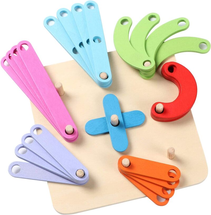 Joc Geoboard Puzzle educativ Litere Cifre Forme Stem