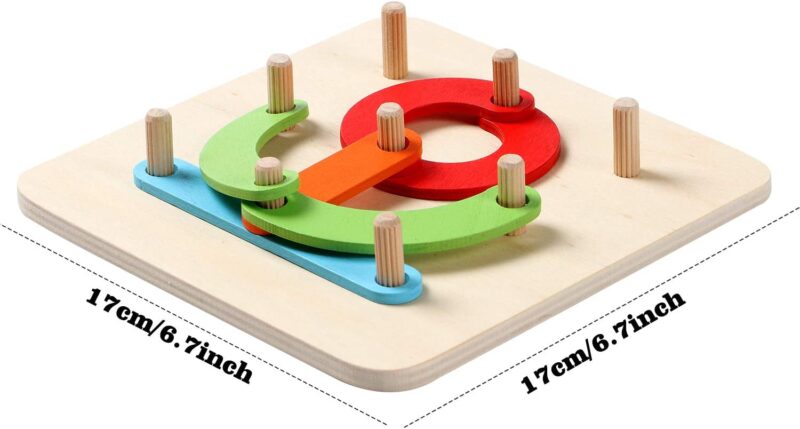 Joc Geoboard Puzzle educativ Litere Cifre Forme Stem