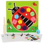 Joc Montessori Asociere Buburuza cu suruburi colorate