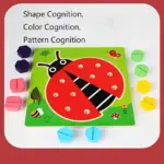 Joc Montessori Asociere Buburuza cu suruburi colorate