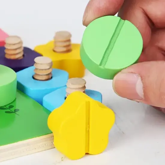 Joc Montessori Asociere Buburuza cu suruburi colorate