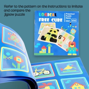 Joc educativ mozaic Pixel Logical Free Cube VIVIwood