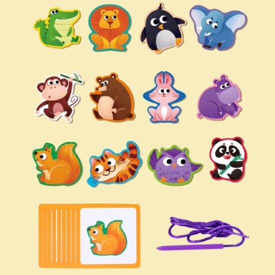 Joc de snuruit lemn Asocieri cartonase Jocul umbrelor