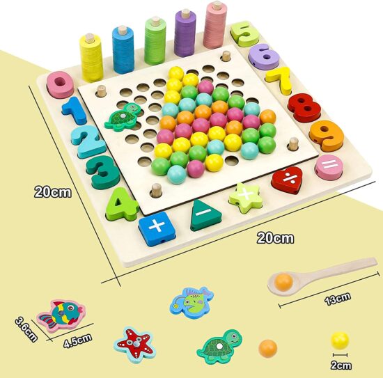 Joc educativ Montessori Matematic Fishing Game 6in1