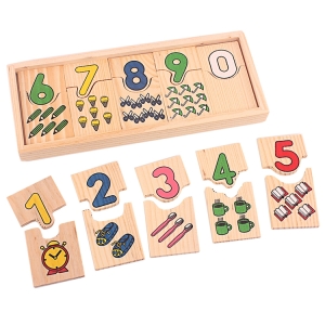 Joc educativ Puzzle logaritmic Asociere cifre cu obiecte