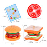 Joc educativ Stivuire Sandwich sau Hamburger lemn