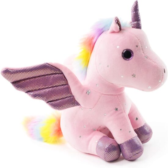 Jucarie plus Unicorn Par Curcubeu si Aripi Ponei 20 cm