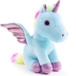 Jucarie plus Unicorn Par Curcubeu si Aripi Ponei 20 cm