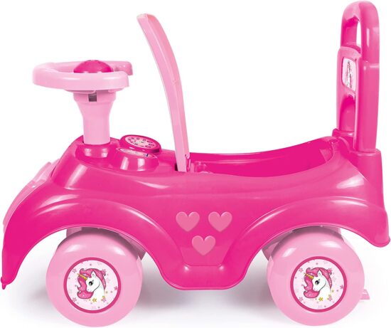 Prima mea Masinuta Roz fara Pedale Ride-on cu spatar